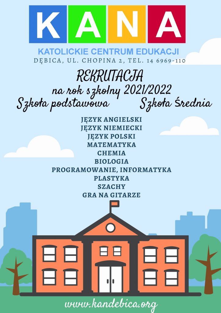 REKRUTACJA na nowy rok szkolny 2021/2022.